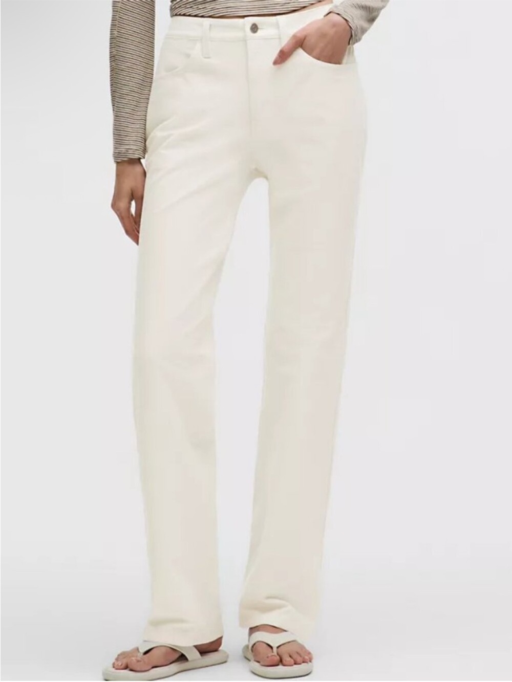 NEW Lululemon EasyFive Mid-Rise Relaxed-Straight Pant Regular Light Ivory 27